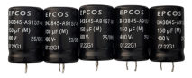kit 5 pecas capacitor eletrolitico 150uf 400v b43845 epcos 85°c 22x35mm